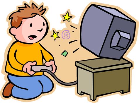 playing video games clipart